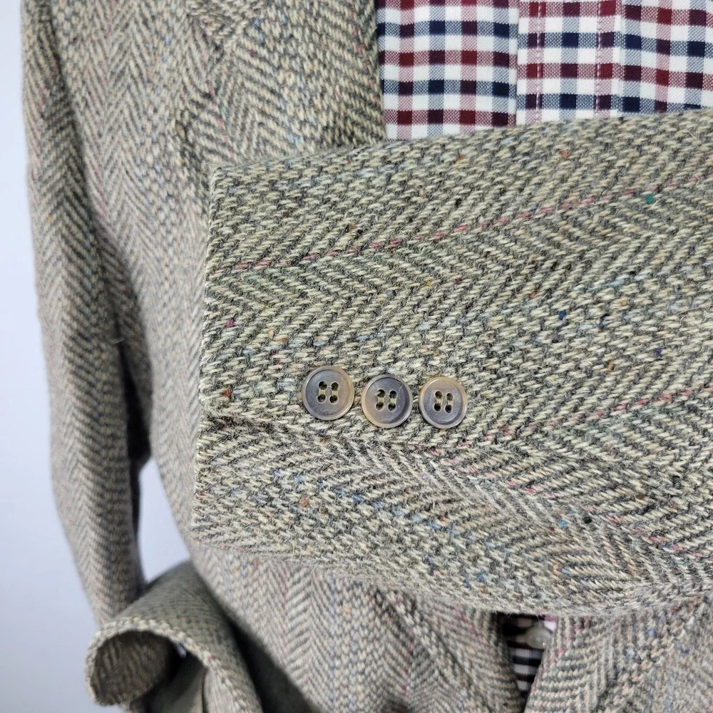 VTG Levi's Men's Tweed Sport Coat Blazer Two Button Herringbone Brown Wool 44L‎